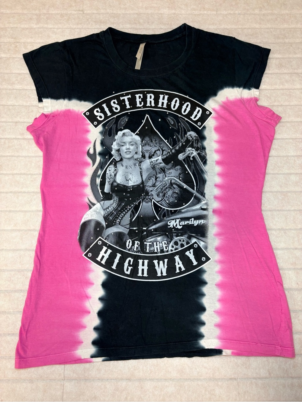 Sisterhood of the Highway Pink & Black Graphic Tee